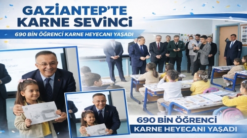 Gaziantep'te 690 bin öğrenci karne heyecanı yaşadı