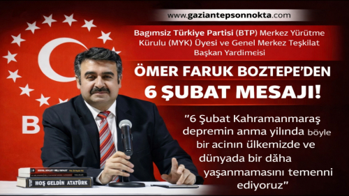 Boztepe: 6 Şubat Acımız İlk Günkü Gibi