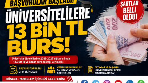 Üniversitelilere burs desteği! Başvurular başladı...