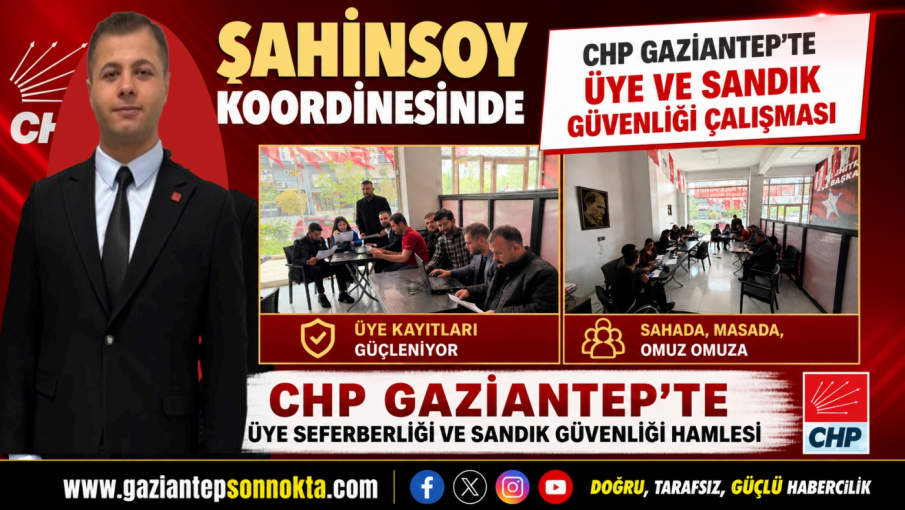 Şahinsoy Koordinesinde CHP Gaziantep'te Üye ve Sandık Güvenliği Çalışması