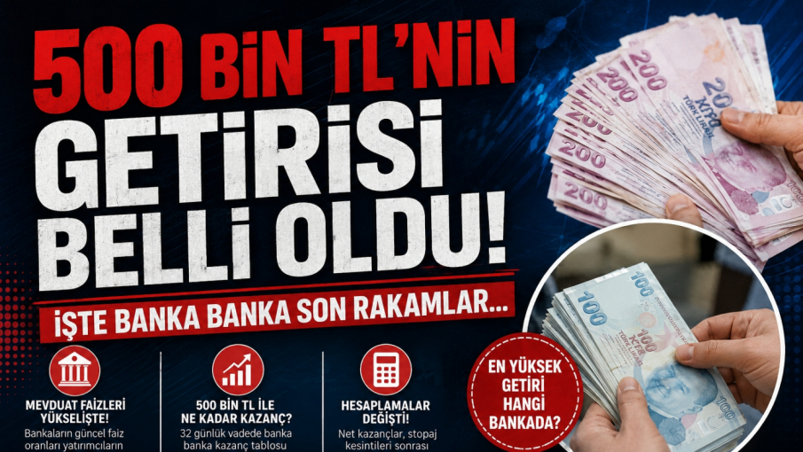 500 Bin TL’nin 32 Günlük Mevduat Getirisi Belli Oldu! İşte Banka Banka Kazançlar