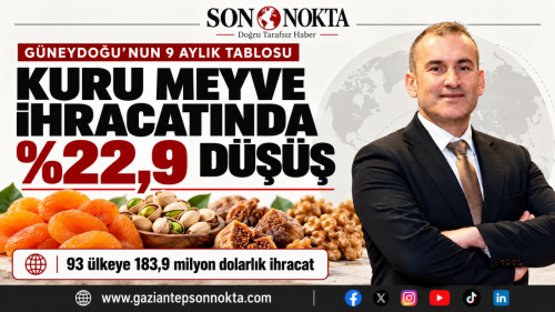 GÜNEYDOĞU’NUN KURU MEYVE İHRACATI YÜZDE 22,9 GERİLEDİ