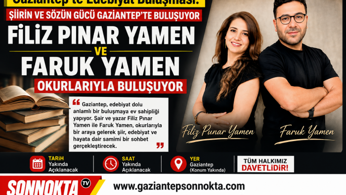 Gaziantep’te Edebiyat Buluşması: Filiz Pınar Yamen ve Faruk Yamen Okurlarıyla Buluşuyor