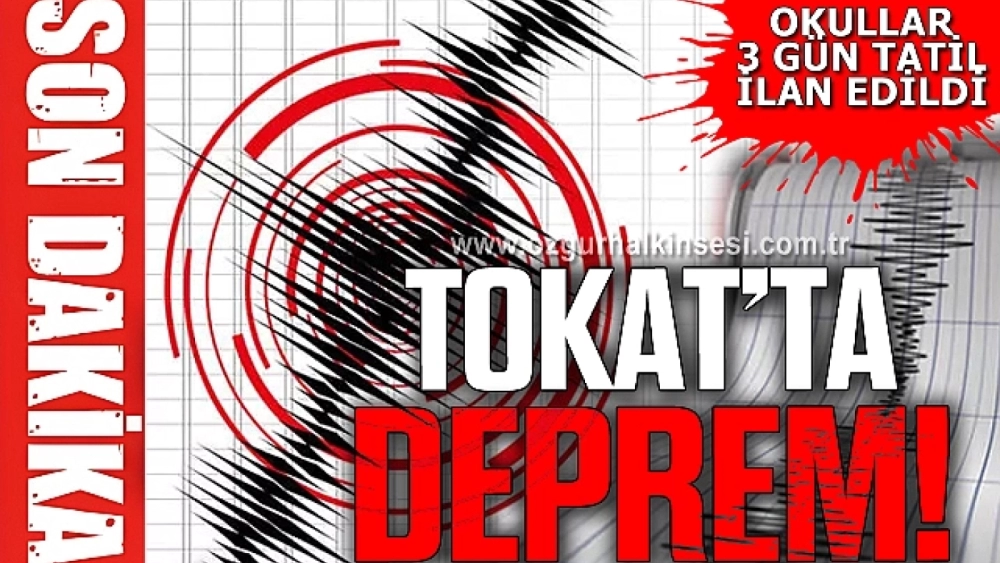 Tokat’ta 5.6 büyüklüğünde deprem!